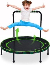 Kinder Trampolin Ø 91cm-Klappbar mit Sicherheitsnetz,Gepolstertem Rahmen & Gr...