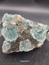Fluorit Blau Grün mit Quarz
