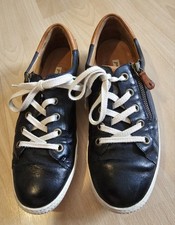 Paul Green Echt Leder Schuhe * Gr. 7 * Blau / Braun * Sneakers Halbschuhe