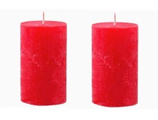 Dänische Stumpenkerzen Rustic durchgefärbt Kerzen rot Rustik Deko 2 St. 10x6 cm