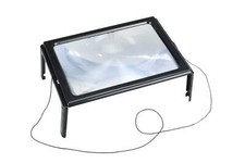 MAXIMEX Stand Lese Lupe Hilfe Tisch LED Licht Lampe 3fach Vergrößerung Helfer
