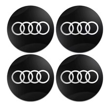 4x Audi Felgenemblem Aufkleber Nabenkappen Mitte Radkappe Logo 60mm
