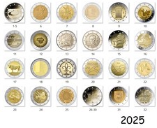 2 Euro 2025 Gedenkmünze - Alle Länder verfügbar - Unz.