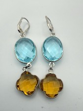 Ohrringe 925 Silber mit blauem