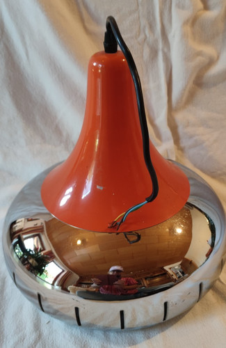 Trompeten lampe chrom - lampe, orange