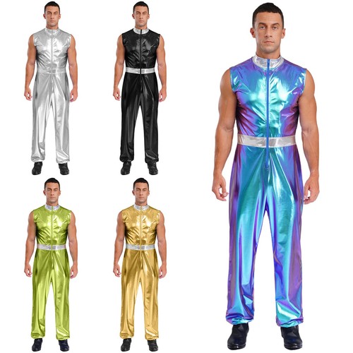 Herren glänzender jumpsuit - herren,