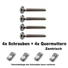 4 od. 8 Schrauben M6 40, 50, 60, 70mm+Quermuttern 14mm, für zb. Ikea® Betten DIY