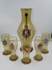 Antikes Glas Set - Krug mit 5