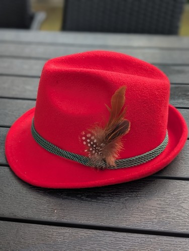 Trachtenhut damen rot mit - trachtenhut,