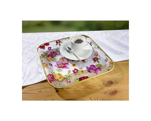 Edles serviertablett blumen - serviertablett,