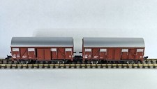 2x Rivarossi 9307 Spur N Gedeckter Güterwagen Gmms 216 G7/1