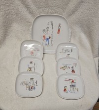 WUNSIEDEl, Porzellan Bavaria  50er, 6 Konfektteller, 1xGebäckteller,Claudia , 83