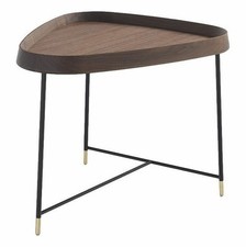 Porada Beistelltisch Fritz 3 Dreieckig Platte Nussbaum Canaletta Gestell 