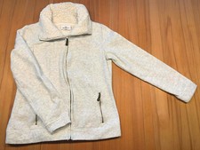 grau melierte Jacke, Gr. 36/38, Baumwollmischung, hoher Kragen