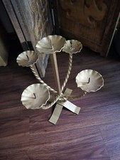 massiver Kandelaber Kerzenständer 5armig Dorn Vintage Kerzenleuchter Gold 