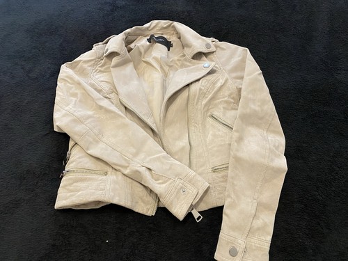 Lederjacke beige - lederjacke, xs,