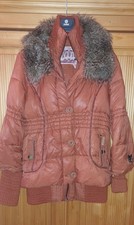 Khujo Damen Jacke XXL rostrot / orange Winterjacke Kragen mit Pelzoptik