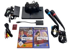 Sony Playstation 2 PS2 Konsole + SingStar Bundle (2x Mikros, 2x Spiele) + Kabel