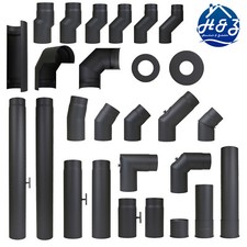 Rauchrohr Ofenrohr Ø 120 mm Erweiterung Verlängerung Versatz-Bogen Kamin-Rohr