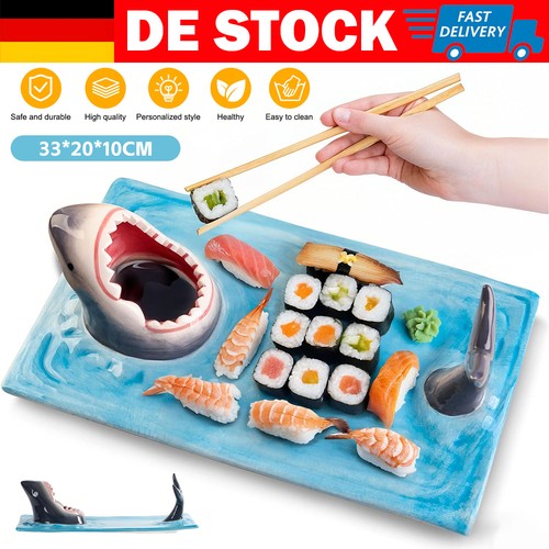 Shark sushi teller keramik - teller,