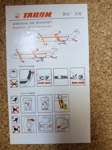 Tarom bac safety card - tarom,