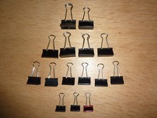 15 AKTENKLAMMERN - CLIPS - VIELZWECKKLAMMERN - FOLDBACK KLAMMERN- DIVERSE GRÖßEN