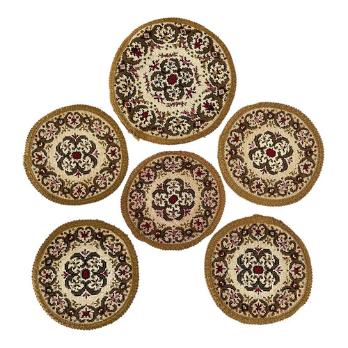 Vintage belgium tapestry round - belgium,
