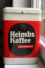 alt groß Blechdose 33cm Heimbs Kaffee Dose aerotherm Tante Emma Braunschweig Rot