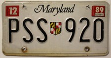 Maryland Nummernschild USA