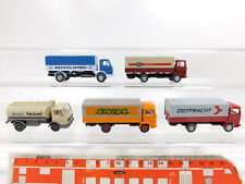 5x Wiking H0 1:87 LKW MB: DB+Zeitfracht+drospa+Heizöl etc, NEUW #CG424-0,5