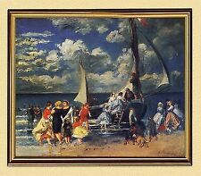 Treffpunkt bei einem Boot  Impressionismus Auguste Renoir A3 54 Gerahmt
