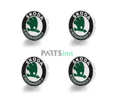 4 Original Skoda Nabenkappen