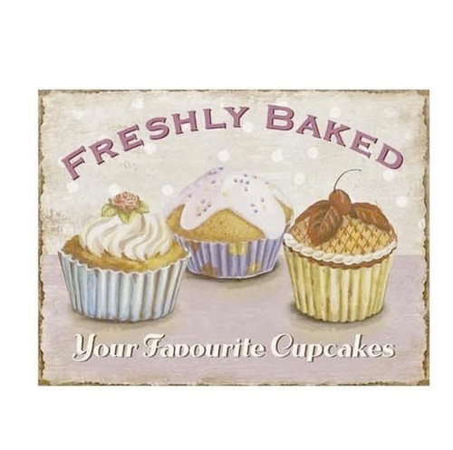 Blechschild cupcakes freshly - cupcakes,