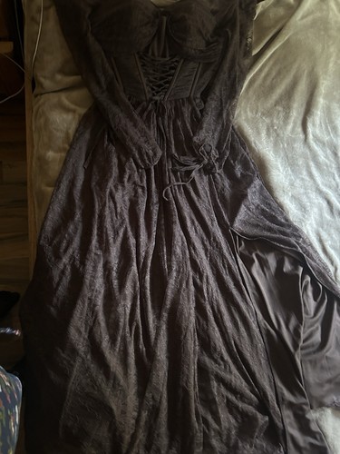 Damen maxikleid braun spitze - damen,