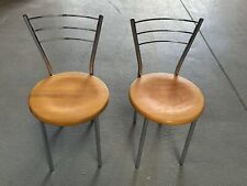 2 Küchenstühle aus  Chrom und Holz,  Bistrostuhl Esszimmer Cafe