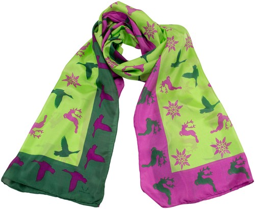 Trachtenschal damen grün pink - trachtenschal,