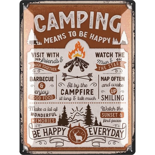 Xxl retro blechschild - retro, camping