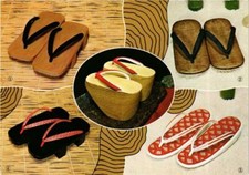 CPA AK Geta wooden clogs and zori pokkuri JAPAN (677086)