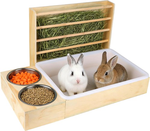 Kaninchen heuraufe mit - kaninchen,