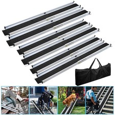 2X Rollstuhlrampe Teleskoprampe Auffahrrampe Rollstuhl Verladerampe Alu Rampe