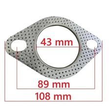2-Loch Auspuffflansch Auspuff Dichtung Flansch 1,69 Zoll / 43mm- mehrlagig dick