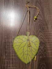 Wanddeko Holz Blatt in grün 18 x 15 cm 