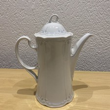 Porzellan Kaffeekanne, Seltmann Weiden, Serie Julia, Weiß mit Dekor