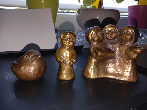 Bronze singende kindergruppe - :,