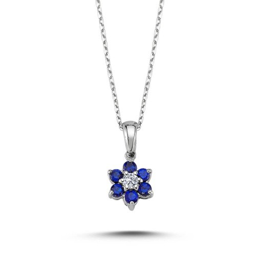 Diamant saphir gänseblümchen - saphir,