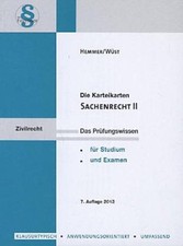 Karteikarten Sachenrecht II (Karteikarten - Zivilrecht), Hemmer Karl-Edmund ...
