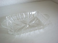 Bleikristall Schale Glasteller Glasschale Rechteckig mit Griff