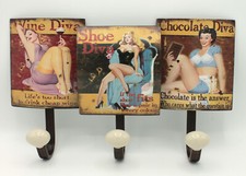 3er Hakenleiste Metall Shabby Diva K23 Wandhaken Garderobe