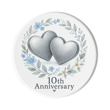 10. Hochzeitstag, Kühlschrankmagnet aus Aluminium aus Zinn: Niedlicher handge...