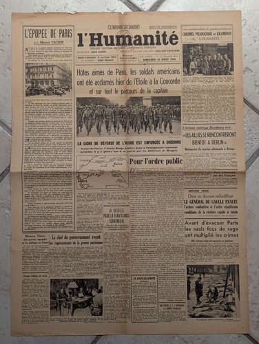 Humanité august 1944 - l'humanité,,